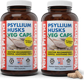 Yerba Prima psyllium husk capsules front view for daily fiber support.