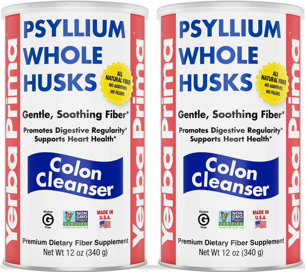 Yerba Prima Psyllium whole husks bottle for daily fiber support