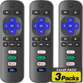 YesBes 3-pack Roku TV remote front view for quick replacement