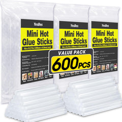 YesBes mini glue sticks pack 600ct ready for versatile quick bonding.