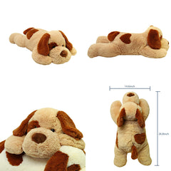 YESGIRL weighted dog plush eyes detail showing friendly look.