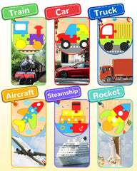 Yetonamr wooden toddler puzzle rocket sparks imaginative storytelling and fine motor control