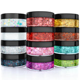 YGQQOY electric blue glitter gel for bold festival looks on face and body.
