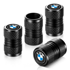 YHEESHIGN tire valve stem caps in black 4-pack for universal fit and corrosion resistance.