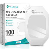 YHOVID transparent film dressing package view showing full supply for first-aid kits