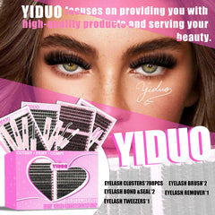 YIDUO 1078 pieces volume lash clusters for dramatic looks