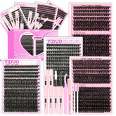 YIDUO 4 styles lash clusters kit for versatile at-home styling
