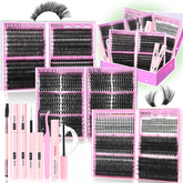 YIDUO 6-box mix lash clusters kit for versatile DIY lash styles at home