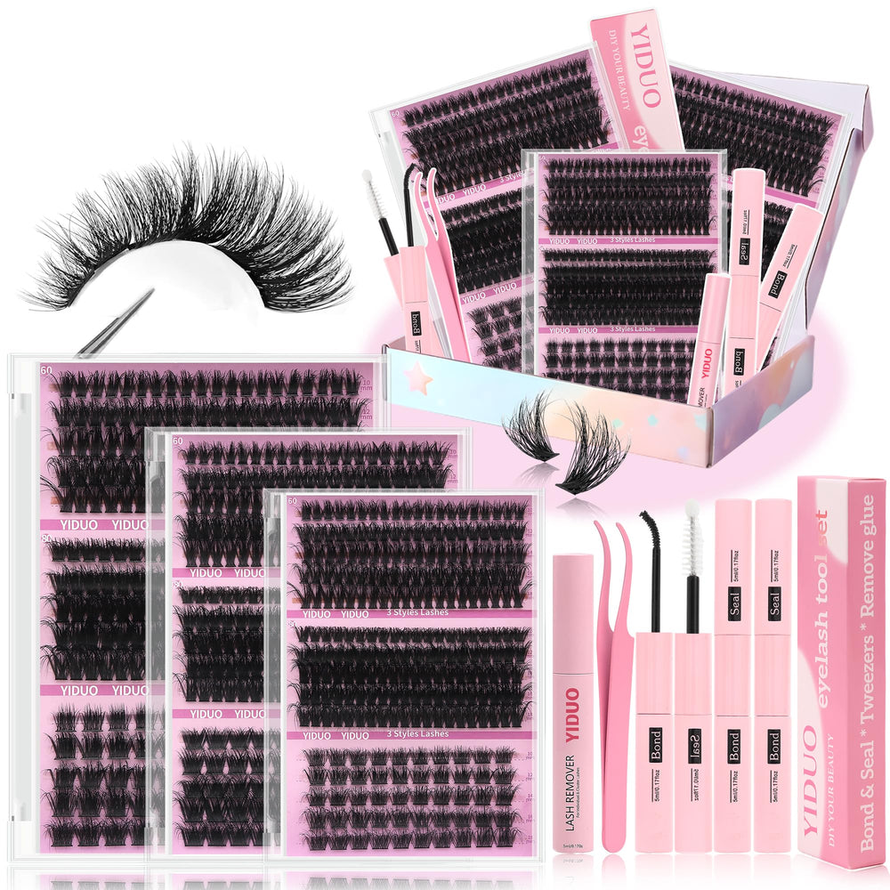 YIDUO volume lash clusters kit ready for at-home application