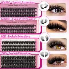 YIDUO 100D cluster lashes tray for dramatic wispy effects.