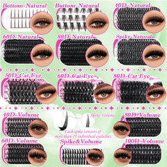 YIDUO Cluster lashes with spike and bottom styles for dramatic flexibility
