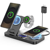 YiJYi 6-in-1 magnetic wireless charger front view keeps your desk tidy and devices ready.