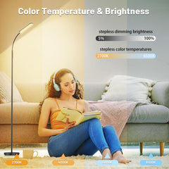Yikuneng floor lamp with touch control panel for quick mode changes.