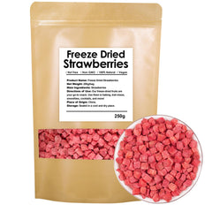 YiLing premium freeze-dried strawberries pieces in a 250g pack for snacking