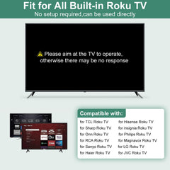 Yimaut Roku remote in-use during film night demonstrating comfortable one-handed operation.