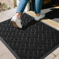 Yimobra outdoor mat at the front door 29-5x17 captures dirt to keep entry clean