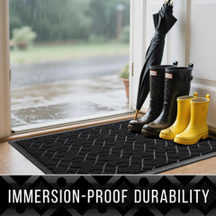 Yimobra outdoor mat non-slip backing prevents slipping and protects indoor floors