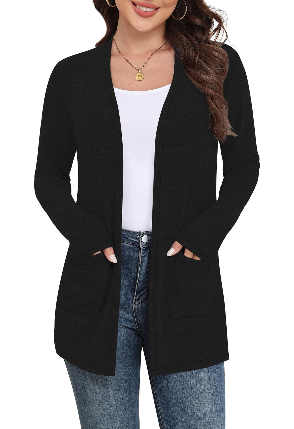 Yincro Women's lightweight cardigan open front for versatile daily layering with breathable comfort.