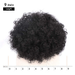 Yinmei Baibian Afro Puff ponytail back view with full silhouette
