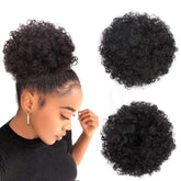 Yinmei Baibian Afro Puff ponytail front view showing natural volume and texture