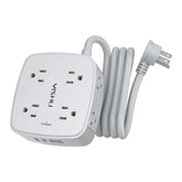 YISHU 6ft surge protector power strip with 8 outlets and USB ports for desk setups.