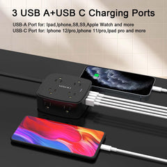 YISHU three-side design saves space and keeps plugs accessible in tight setups.
