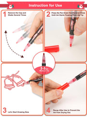 YITHINC metallic shimmer pens used on white paper for dual-lined outlines
