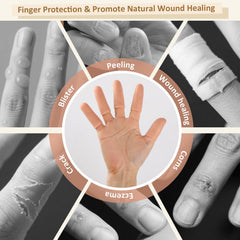 YIVCKOM gel finger cots on ring finger shield moisture and prevent irritation.