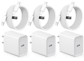 YIWEIHAPPY iPhone fast charger 3-pack with 10ft cables for flexible charging at home