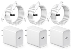 YIWEIHAPPY iPhone fast charger 3-pack with 10ft cables for flexible charging at home