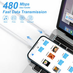 YIWEIHAPPY USB-C cable with MFi certification for automatic device recognition