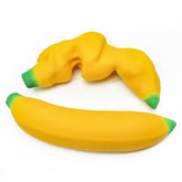 YJHWLF Stretchy Banana front view shows pliable latex and bright color.