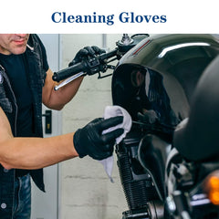 YKANG nitrile gloves black on hand demonstrates dexterity and touchscreen use