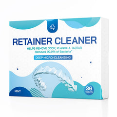 YKL retainer cleaner tablets packaging showing convenient foil-wrapped sachets for portability