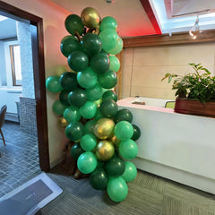 YMSZ metallic green balloons shine adds luxe atmosphere.