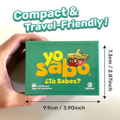 Yo Sabo Edition 1 card back reveals prompts for quick conversations