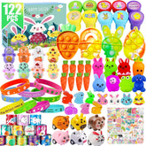 YOAUSHY Easter egg fillers pack showing 122 pieces for festive egg hunts.