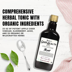 Yoder Naturals raw apple cider vinegar pour for mixing.