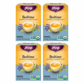 Yogi Bedtime Tea packaging display highlighting a soothing blend for relaxing evenings