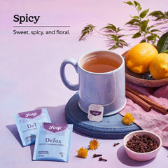 Yogi DeTox blends burdock and dandelion for an earthy herbal base.