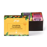 Yogi Energy Sampler Box tea bags offering a caffeine lift for busy days
