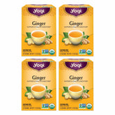 Yogi Ginger Tea bag steeping in a cup for a warming, digestive-friendly moment.