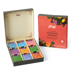 Yogi Organic Tea Sampler Box featuring nine flavors for gifting and daily enjoyment