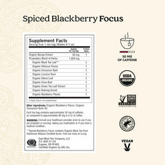 Box packaging of Yogi Spiced Blackberry Focus supports a daily ritual.