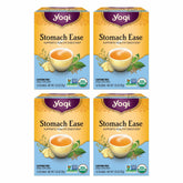 Yogi Stomach Ease tea bag in cup for a calming, digestion-friendly moment.