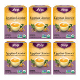 Yogi Tea Egyptian Licorice Tea box—six-pack for caffeine-free evenings.