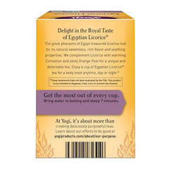 Yogi Tea Egyptian Licorice Tea spice blend with cinnamon and sarsaparilla.