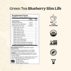 Yogi Tea Green Blueberry Slim Life tea bags ready for a refreshing brew.