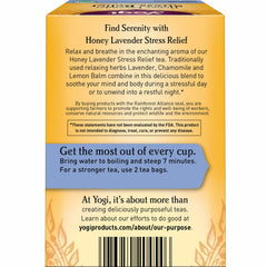 Yogi Organic Lavender Chamomile Lemon Balm ingredients showcase herbal blend.