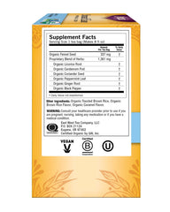 Yogi Tea Stomach Ease dry tea leaves in basket with warm spices.